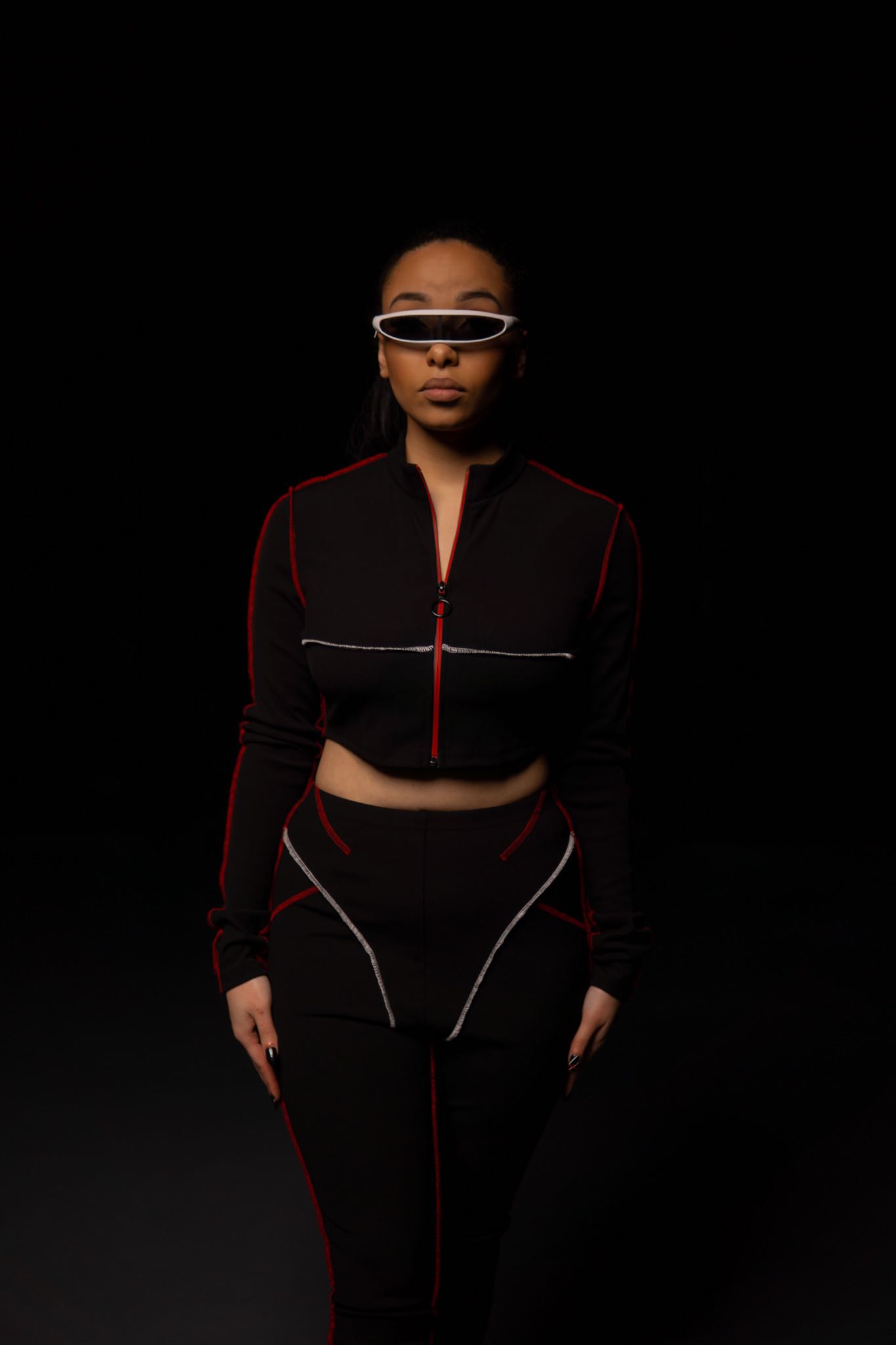 UNMUTED Overlock Ribbed Zip Up Jacket